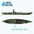 PE PRO Kayak de pesca para la venta, 4.3m de longitud, Seat &amp; Trolley 2in1 Custom especial, motor disponible